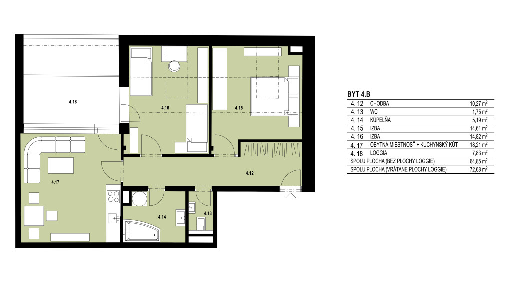 Byty na Hornej - Posledný podkrovný 3-izbový byt v štandarde v centre Banskej Bystrice na predaj